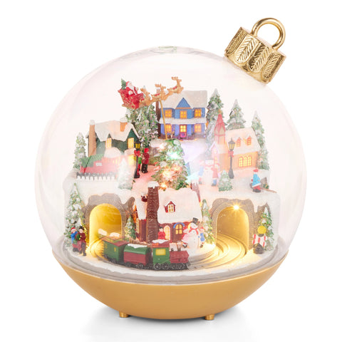 Lighted Animated Musical Winter Town Scene, 10.5"