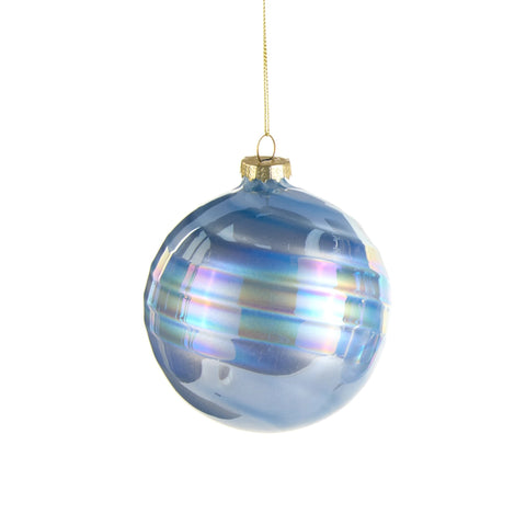 Blue Iridescent Ornament, 4" (3 styles - sold individually)
