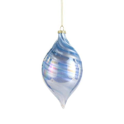 Blue Iridescent Ornament, 4" (3 styles - sold individually)
