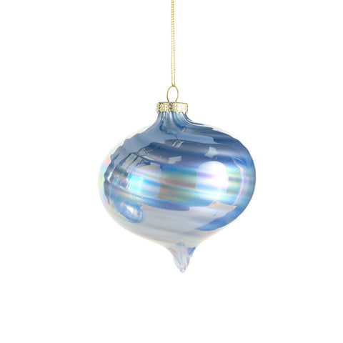 Blue Iridescent Ornament, 4" (3 styles - sold individually)