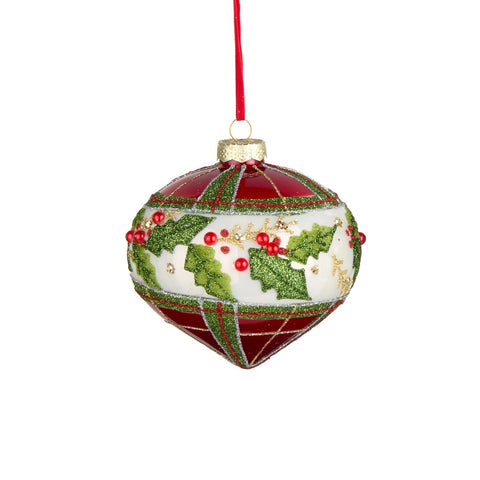 Plaid Holly Ornament, 4" (3 Styles - Sold individually)