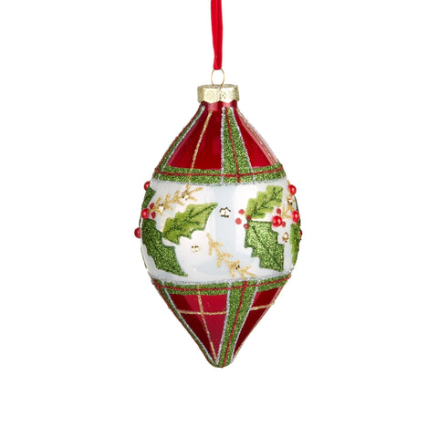 Plaid Holly Ornament, 4" (3 Styles - Sold individually)