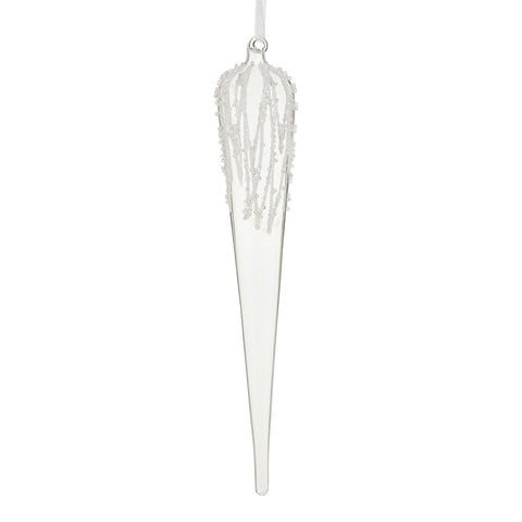 Glass Crusted Icicle Ornament, 12"