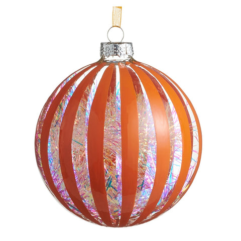 Neon Tinsel Filled Ball Ornament, 5" (4 styles - sold individually)