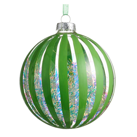 Neon Tinsel Filled Ball Ornament, 5" (4 styles - sold individually)
