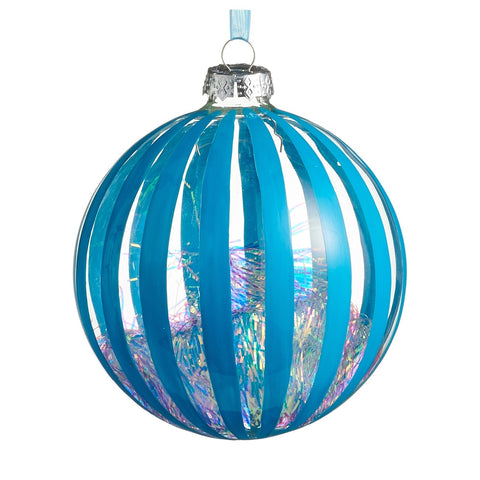 Neon Tinsel Filled Ball Ornament, 5" (4 styles - sold individually)