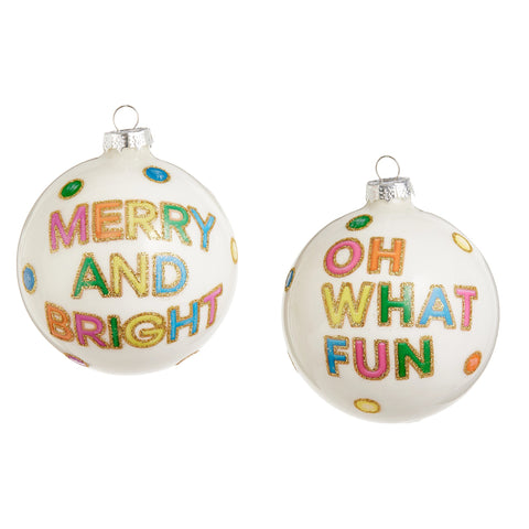 Fun Neon Cookies Ball Ornament, 4" (2 styles - sold individually)