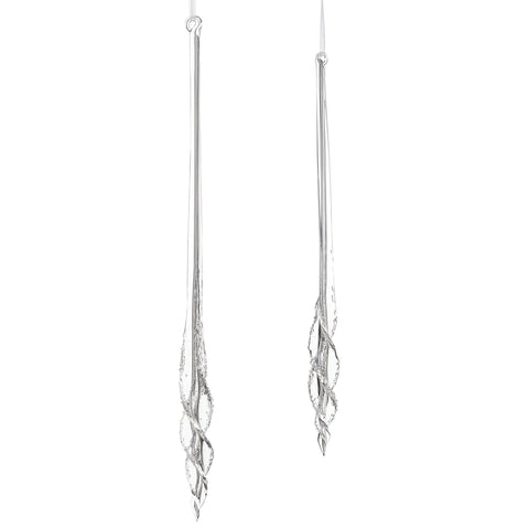 Glass Spiral Icicle Ornaments, 12" - 15" (Set of 2)