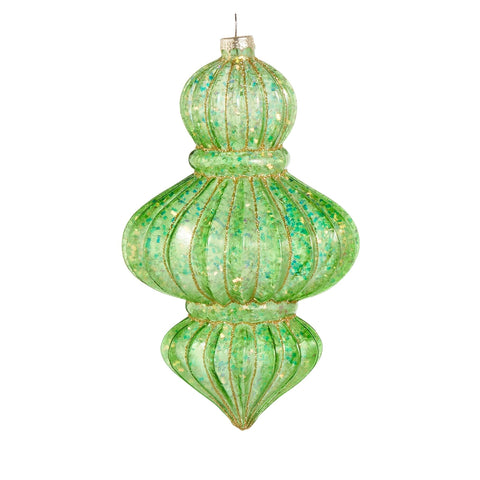 Bright Glitter Glass Finial Ornament, 7.5" (3 styles - sold individually)