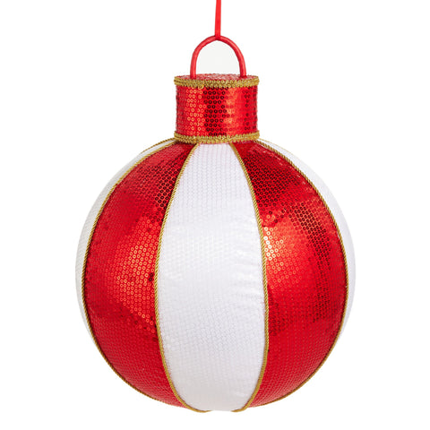 Sequin Display Ornament, 18" (Red & White)