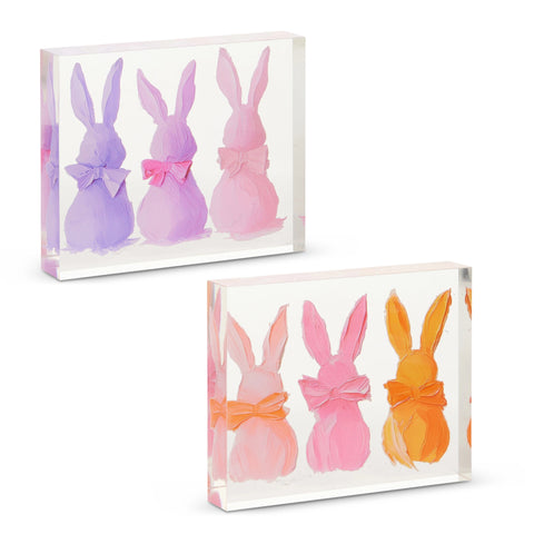 Frosted Bunny Acrylic Block, 8" (2 styles - sold individually)