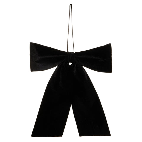Black Velvet Bow Ornament, 12.5"