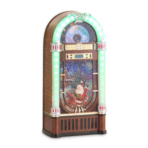 Animated Musical Santa's Choir Lighted Water Jukebox, 13"