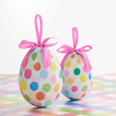 Polka Dot Confetti Egg Ornament, 4.5"