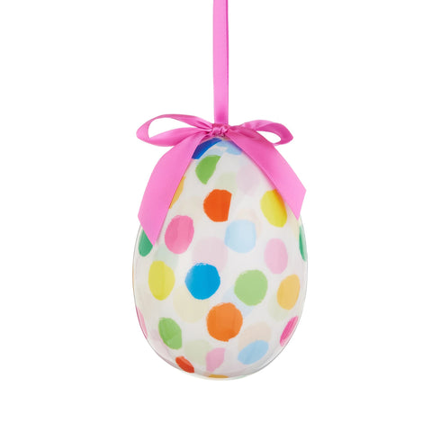 Polka Dot Confetti Egg Ornament, 4.5"