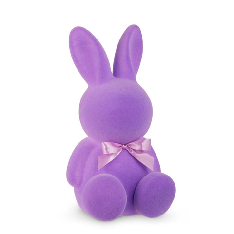 Purple Flocked Bunny Figurine, 12.25"