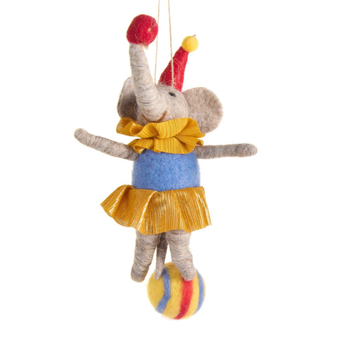 Circus Elephant Ornament, 7" (2 styles - sold individually)
