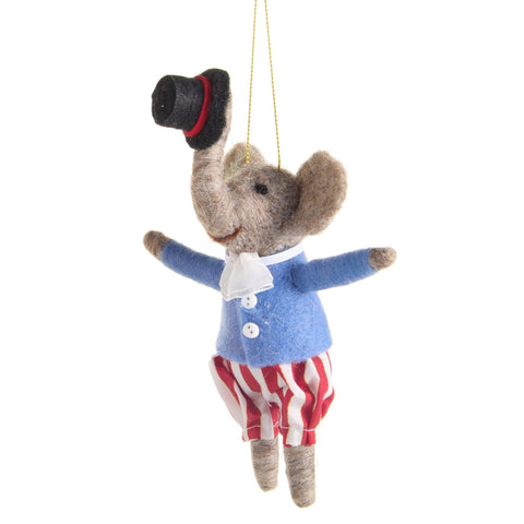 Circus Elephant Ornament, 7" (2 styles - sold individually)