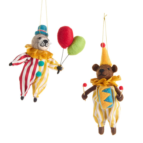 Circus Bear Ornament, 7" (2 styles - sold individually)