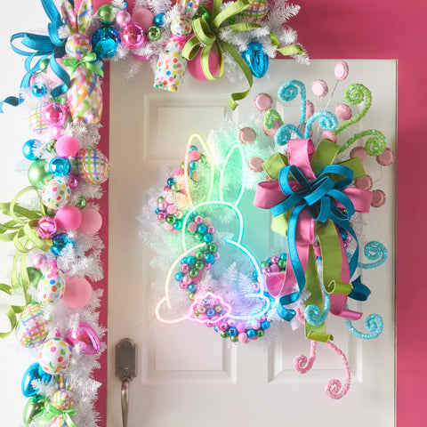 LED Bunny Outline Neon Sign, 24.25"