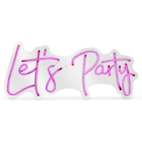 Let's Party Neon Sign, 19.5" (Pink)