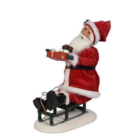 Santa on Sled Caroler Figurine, 13"