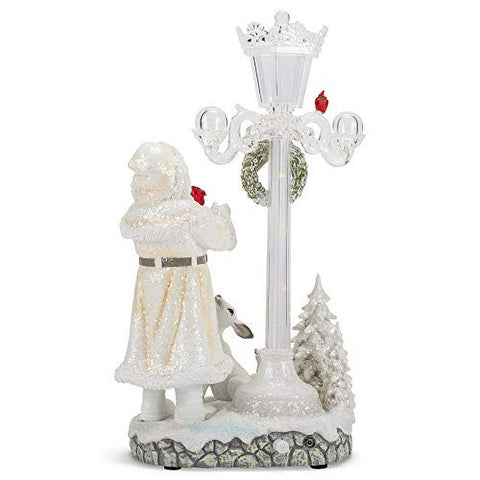 Musical Santa w/ Multicolor LED Light Post, 15.5"