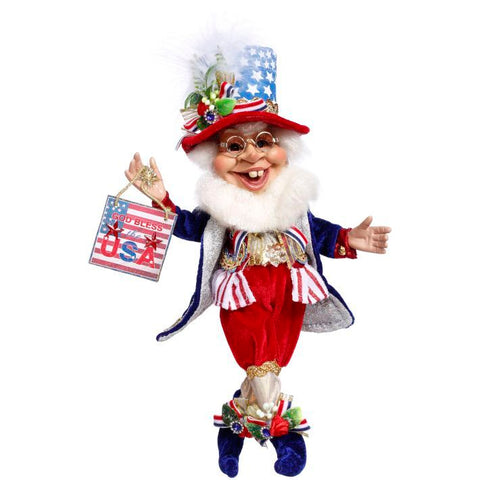 "God Bless the USA" Small Elf Figurine, 13"