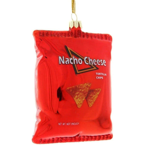 Glass Nacho Cheese Chips Ornament, 4.25"