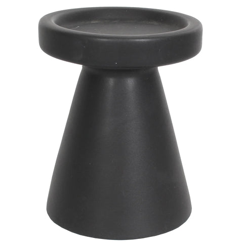 Stoneware Pillar Candle Holder, 4.25 x 4" (Charcoal Matte)