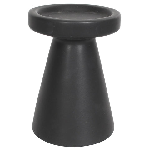 Stoneware Pillar Candle Holder, 4.25 x 6" (Charcoal Matte)