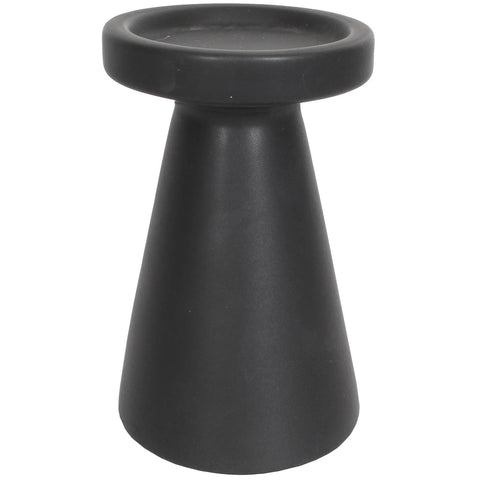 Stoneware Pillar Candle Holder, 4.25 x 8" (Charcoal Matte)