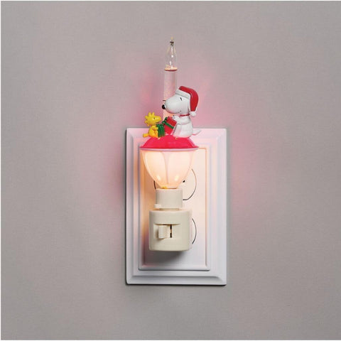 Snoopy and Woodstock Christmas Gifts Bubble Night Light, 6"