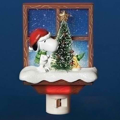 Snoopy and Woodstock Christmas Tree Night Light, 6"