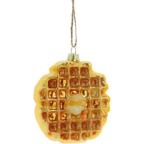 Glass Eggo Waffle Ornament, 3.25"