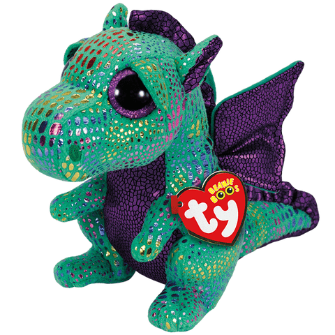 Ty Beanie Boos CINDER - Green Dragon (Medium, 13")