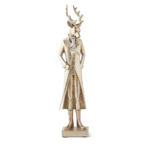 Gold Resin Standing Deer w/Walking Stick, 19" (3 styles - sold individually)