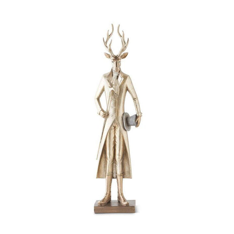Gold Resin Standing Deer w/Walking Stick, 19" (3 styles - sold individually)