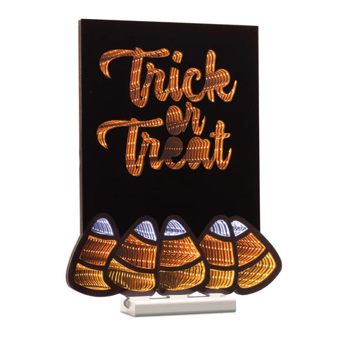 Trick or Treat Sign Infinity Light 16"H Acrylic w/UL Plug