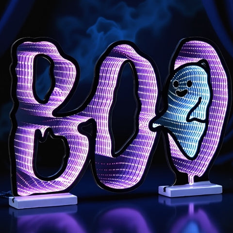 BOO/Ghost Infinity Light 23.5"L x 16"H Acrylic w/UL Plug
