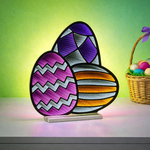 Easter Eggs Infinity Light, 23.5"H, Acrylic, w/UL Plug