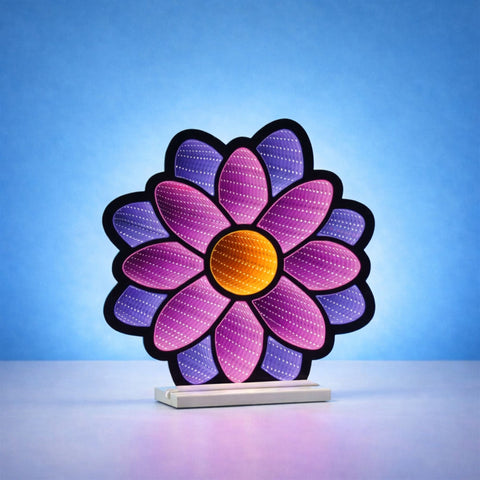 Flower Infinity Light, 16.5”H, Acrylic w/UL Plug