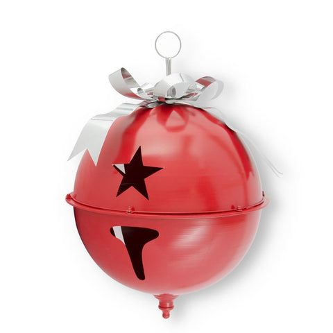 32" Red Metal Jingle Bell w/Silver Bow (Pick up only)