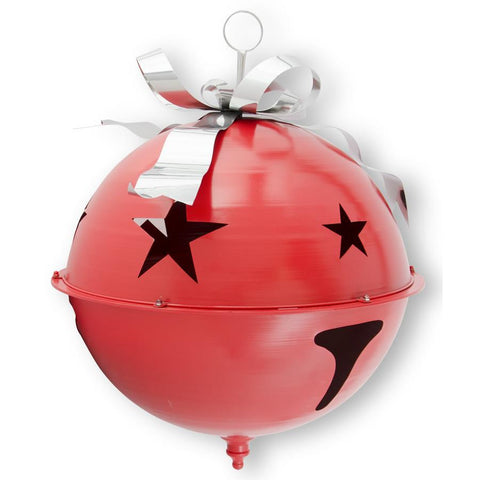 36" Red Metal Jingle Bell w/Silver Bow (Pick up only)