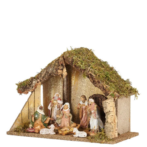 8 Figure Nativity Scene With Italian Stable, 5" Scale