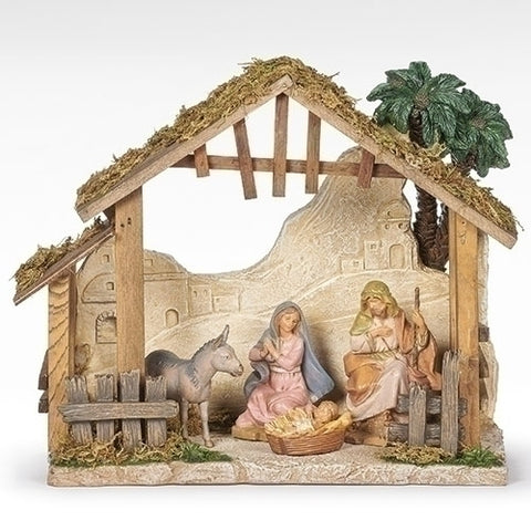 5" Scale 4 Figure Nativity w/Resin Stable