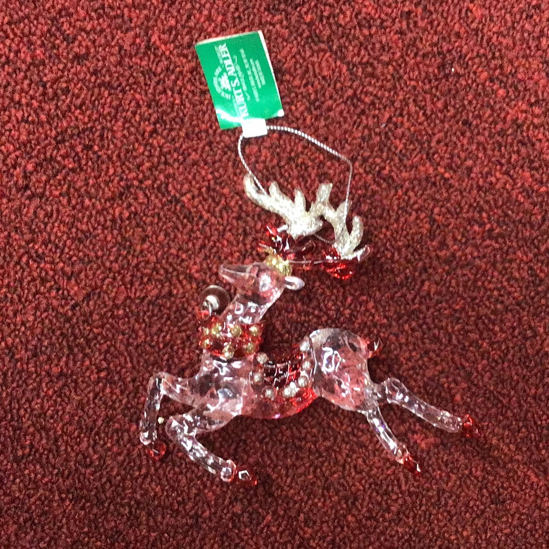 Kurt S. Adler Clear and Red Reindeer
