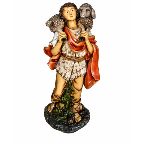 Small Nativity Gabriel with Lamb Figure, 39"