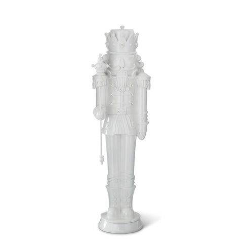 26.25" White Resin LED Nutcracker Soldier