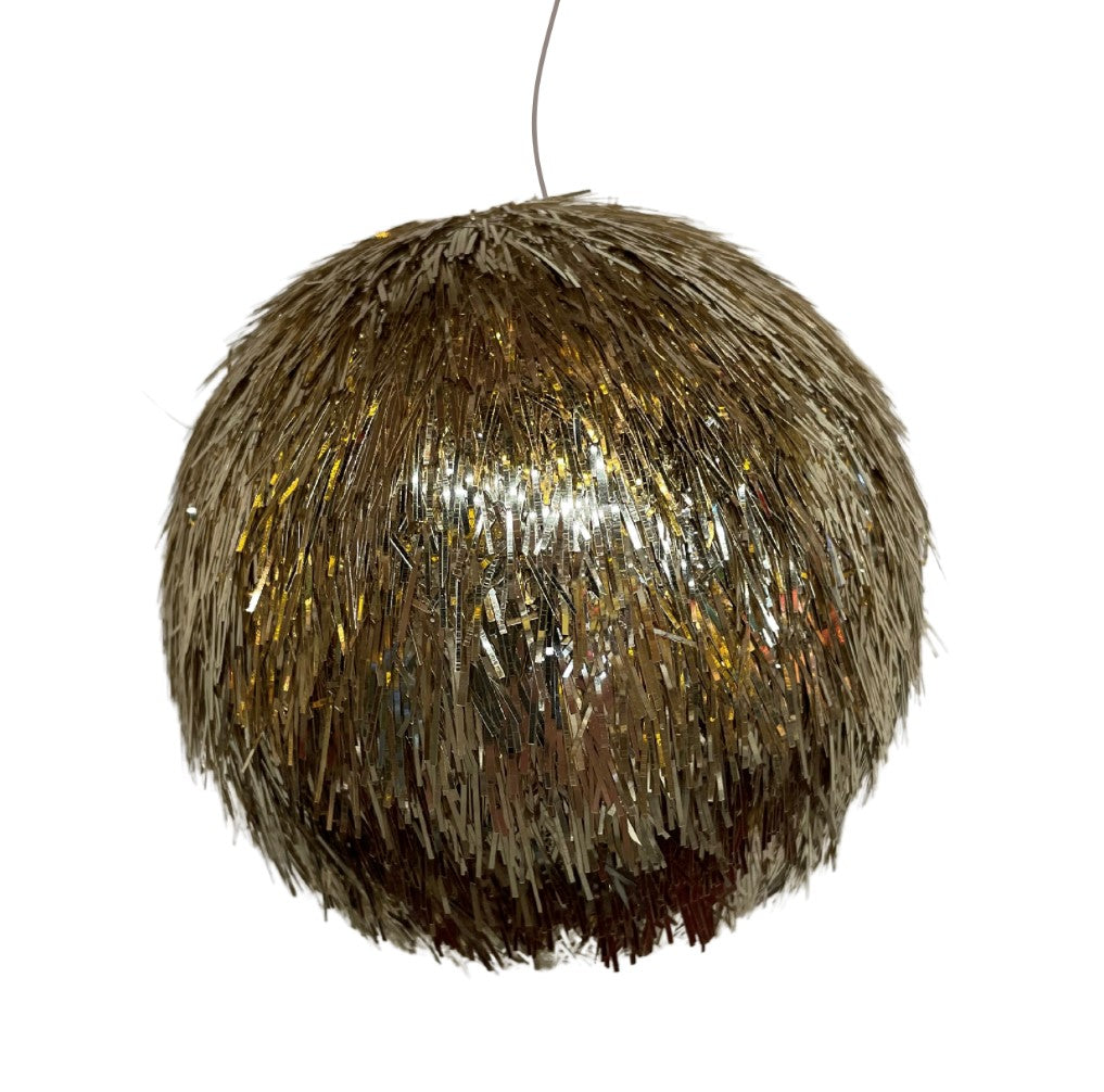 4.75" Gold Tinsel Ball Ornament